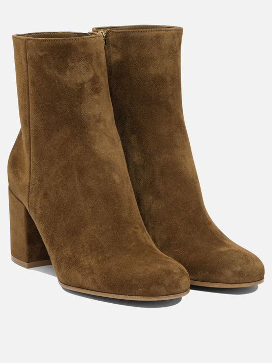Zipped boots 100% suede - 100% leather Brown - Gianvito Rossi Women | PLP | VIETTI Online Store | 2