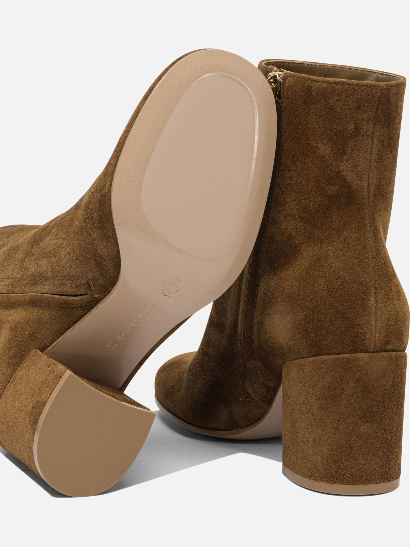 Zipped boots 100% suede - 100% leather Brown - Gianvito Rossi Women | PDP | VIETTI Online Store | Zoom-Modal_5