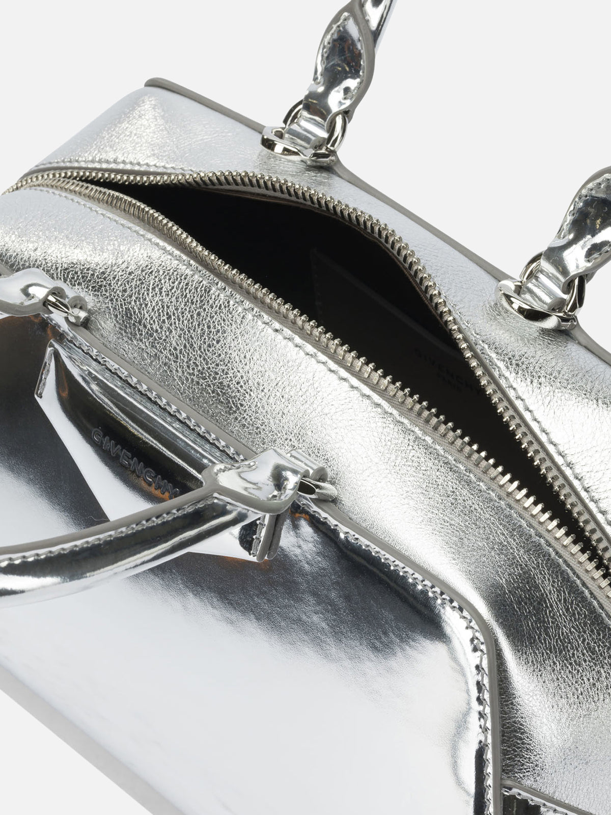 Givenchy "Antigona East-West" handbag bag Silver