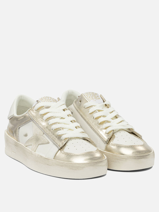 Low top sneakers 82% cow leather 10% polyamide 5% polyurethane 3% polyester - 100% rubber Silver - Golden Goose Women | PLP | VIETTI Online Store | 2