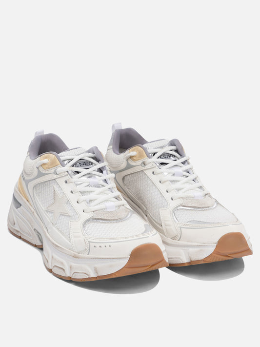 Low top sneakers 49% polyester 30% cow leather 12% polyurethane textile 9% ovine leather - 100% rubber White - Golden Goose Women | PLP | VIETTI Online Store | 2