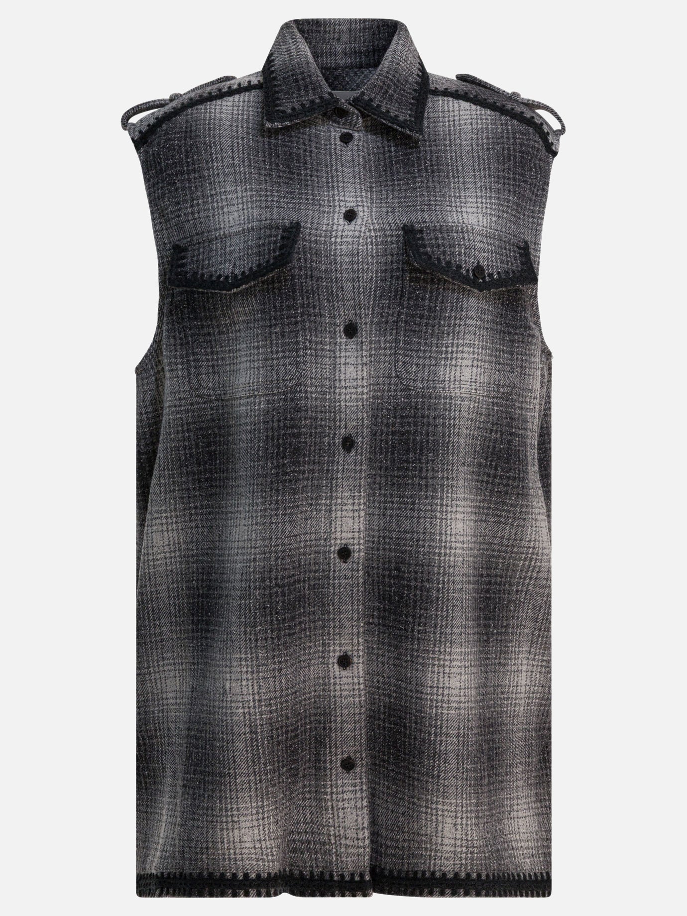 Golden Goose Wool-blend chemisier dress Grey - Women | VIETTI Online Store Golden Goose Wool-blend chemisier dress Grey - Women | VIETTI Online Store
