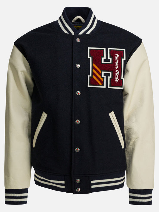 Human Made Wool and nylon bomber jacket Blue