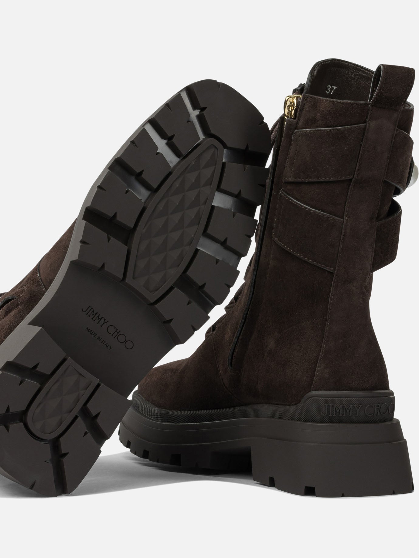 Combat boots 90% goat 10% lamb - 100% rubber Brown - Jimmy Choo Women | PDP | VIETTI Online Store | Zoom-Modal_5