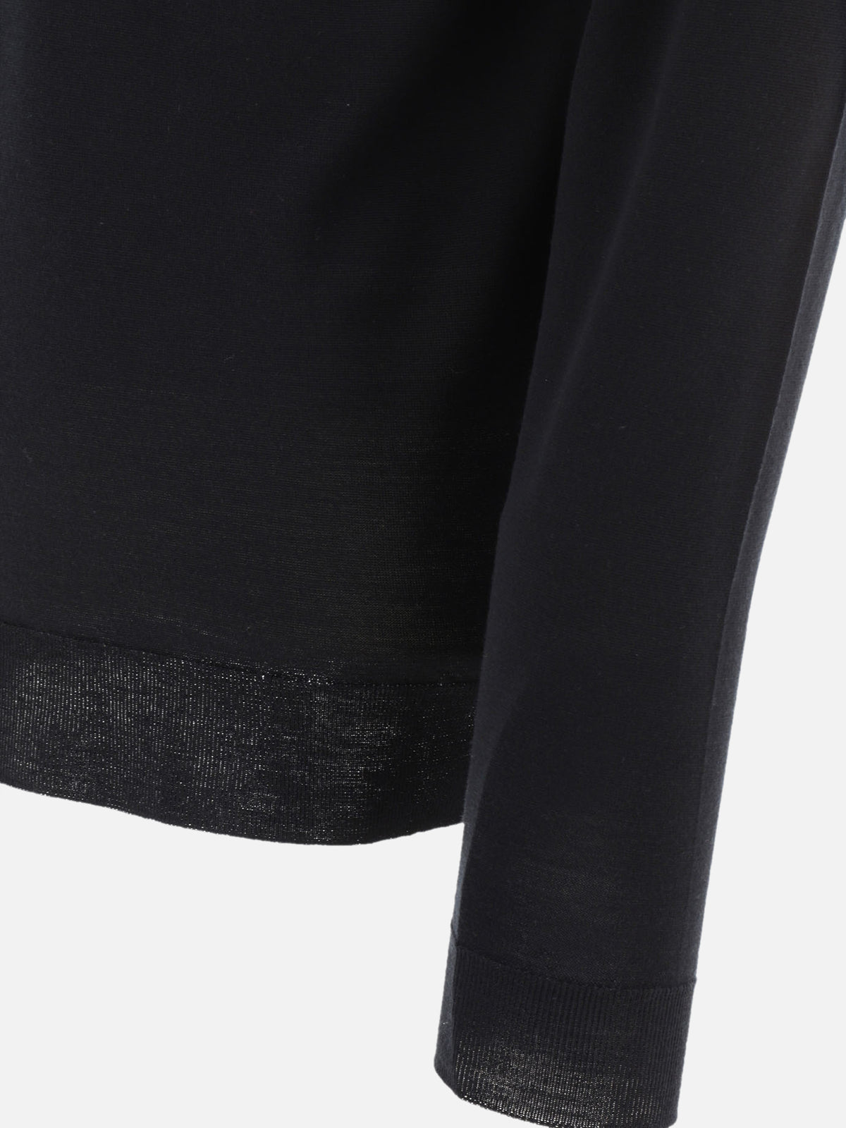 John Smedley "Belper" merino wool polo shirt Black