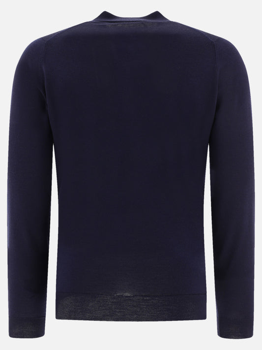 Polo con bottoni Solid colour Blu - John Smedley Uomo | PDP | VIETTI Online Store | 2