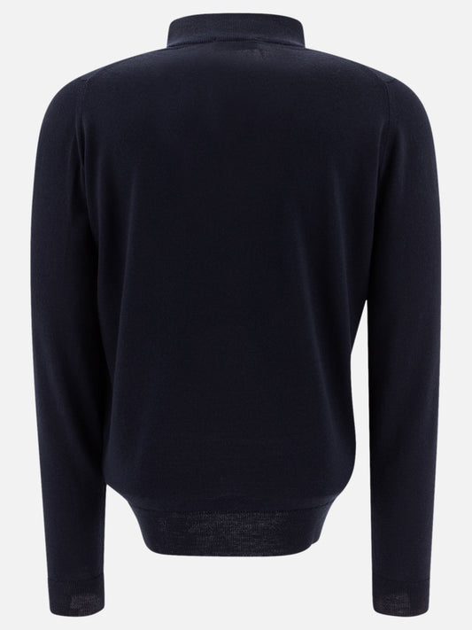 Maglioni con mezza zip Solid colour Blu - John Smedley Uomo | PDP | VIETTI Online Store | 2