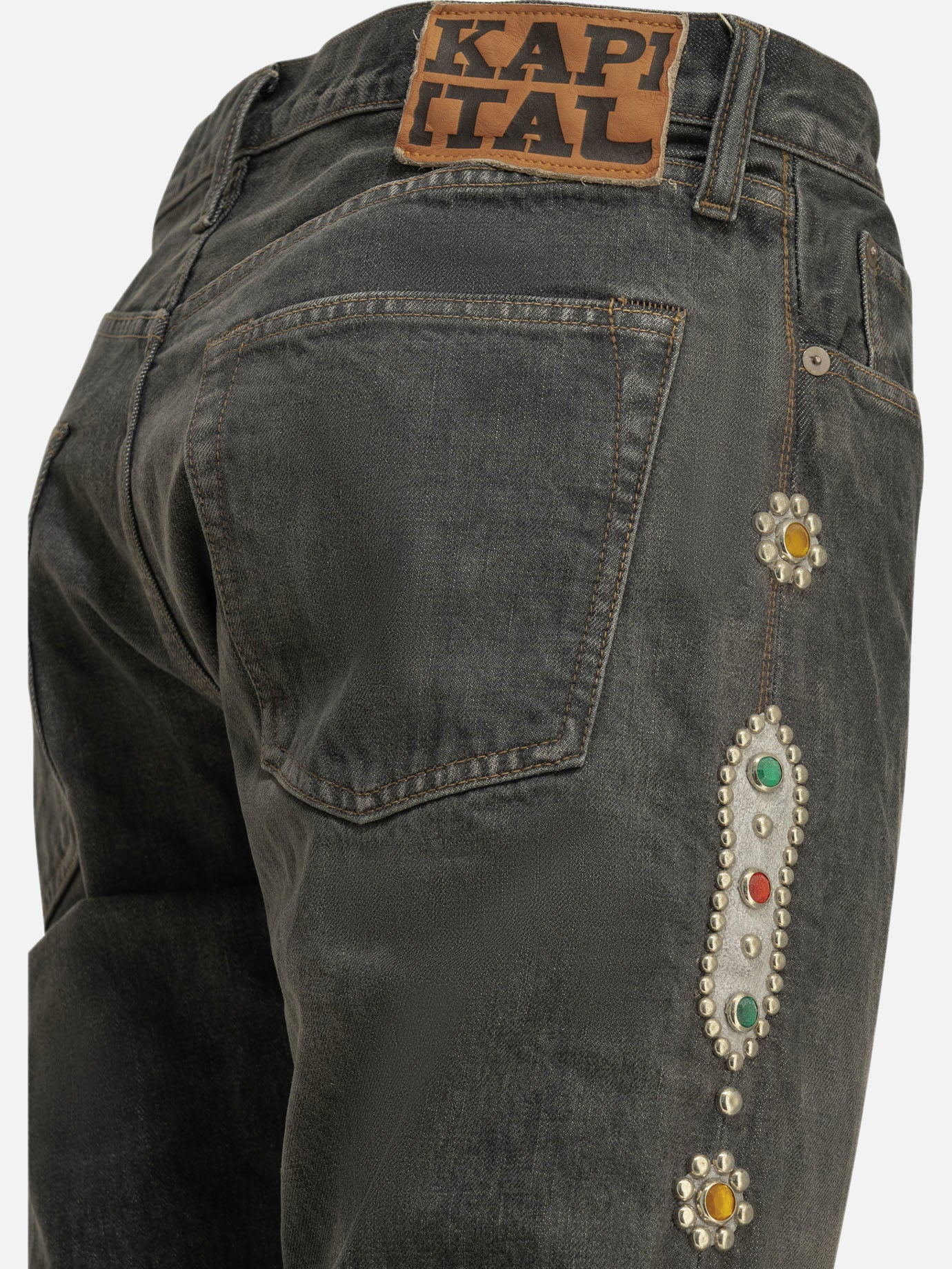 Straight-leg jeans Solid colour Black - KAPITAL Men | PDP | VIETTI Online Store | Zoom-Modal_4