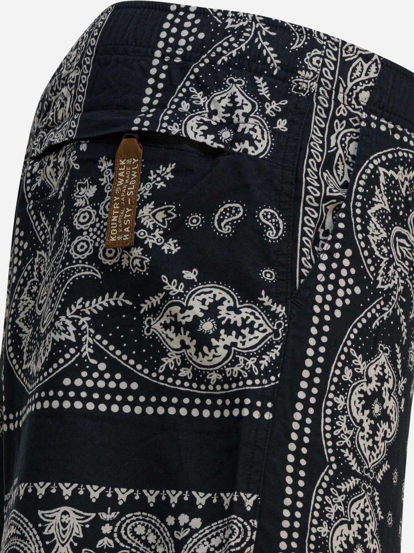 Short con lacci Paisley Nero - KAPITAL Uomo | PDP | VIETTI Online Store | Zoom-Modal_4