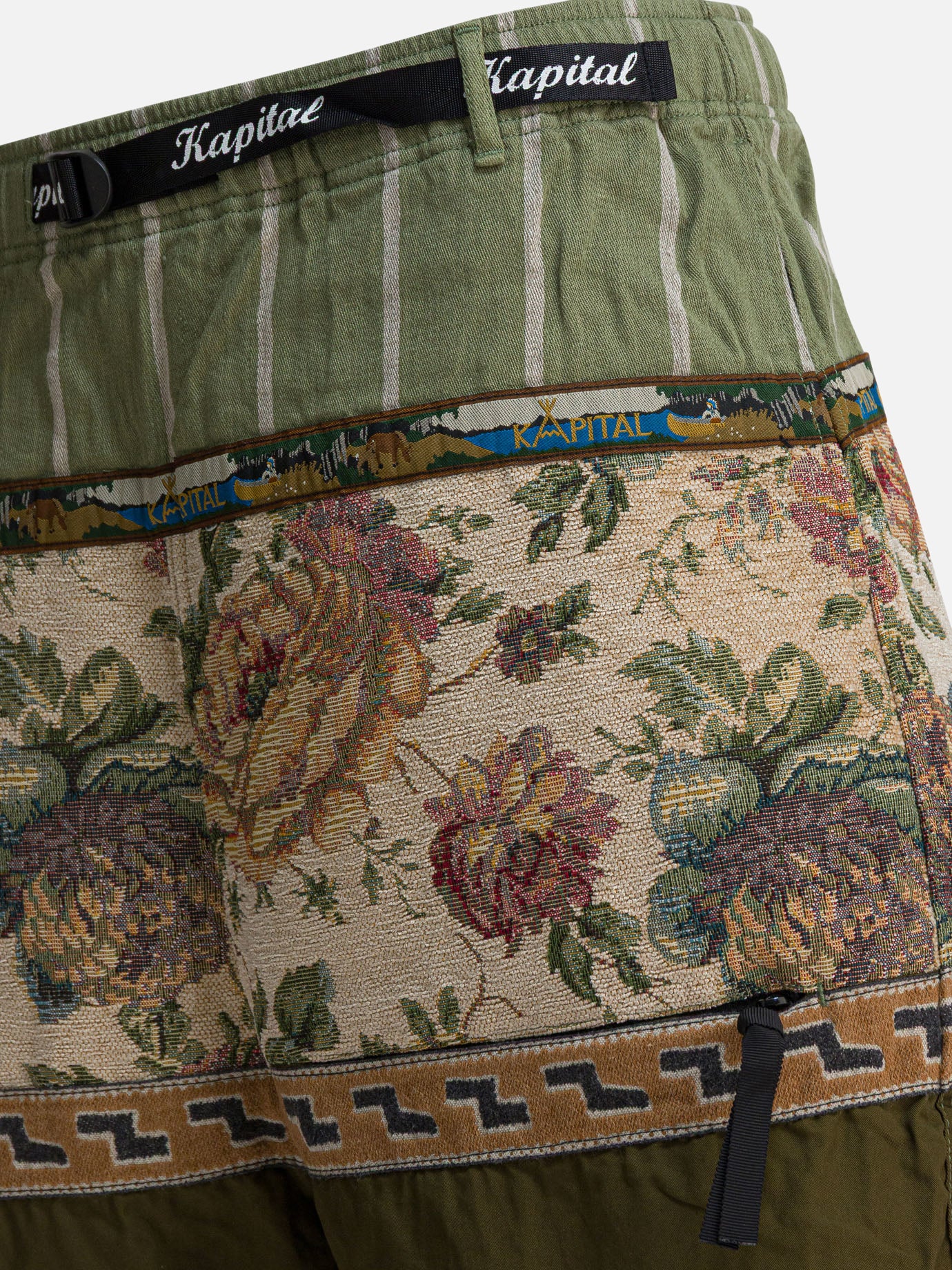 Short con lacci Patchwork Verde - KAPITAL Uomo | PDP | VIETTI Online Store | Zoom-Modal_4