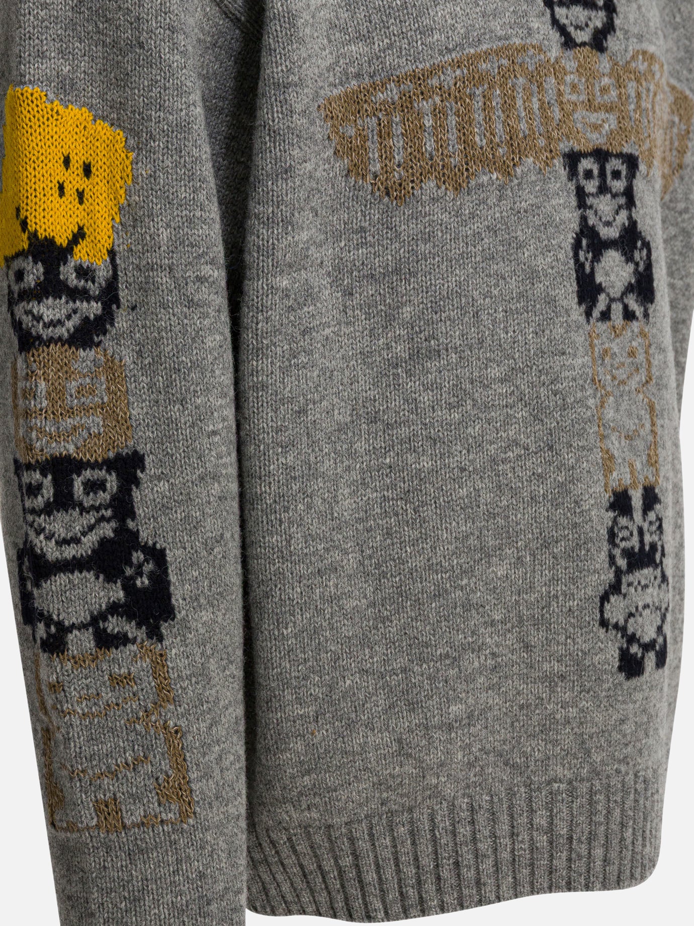 KAPITAL "Peckish Totem Pole" Sweater Grey