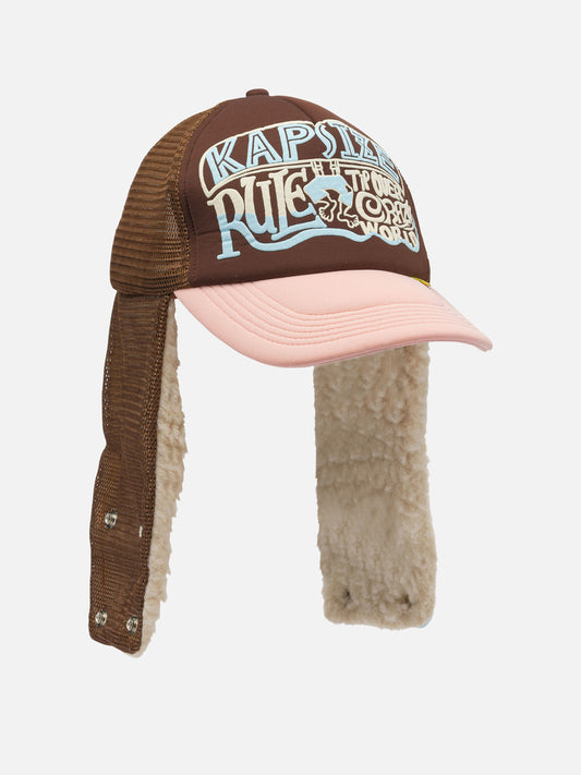 KAPITAL "Kapsize Rule" trucker hat Brown