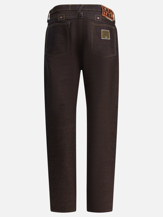 Jeans a gamba dritta Solid colour Marrone - KAPITAL Uomo | PLP | VIETTI Online Store | 2
