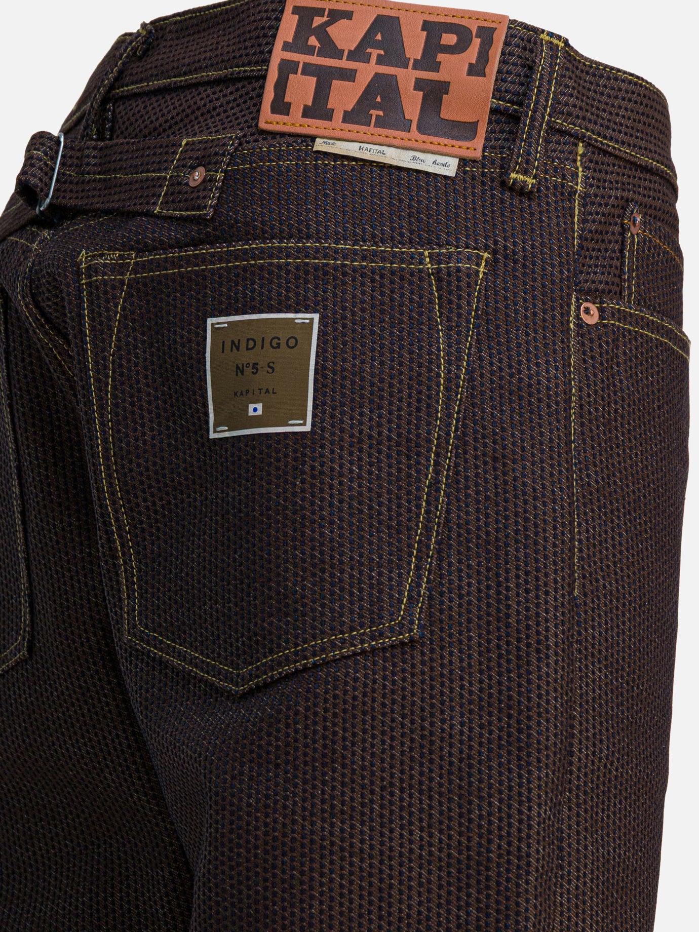 Jeans a gamba dritta Solid colour Marrone - KAPITAL Uomo | PDP | VIETTI Online Store | Zoom-Modal_4