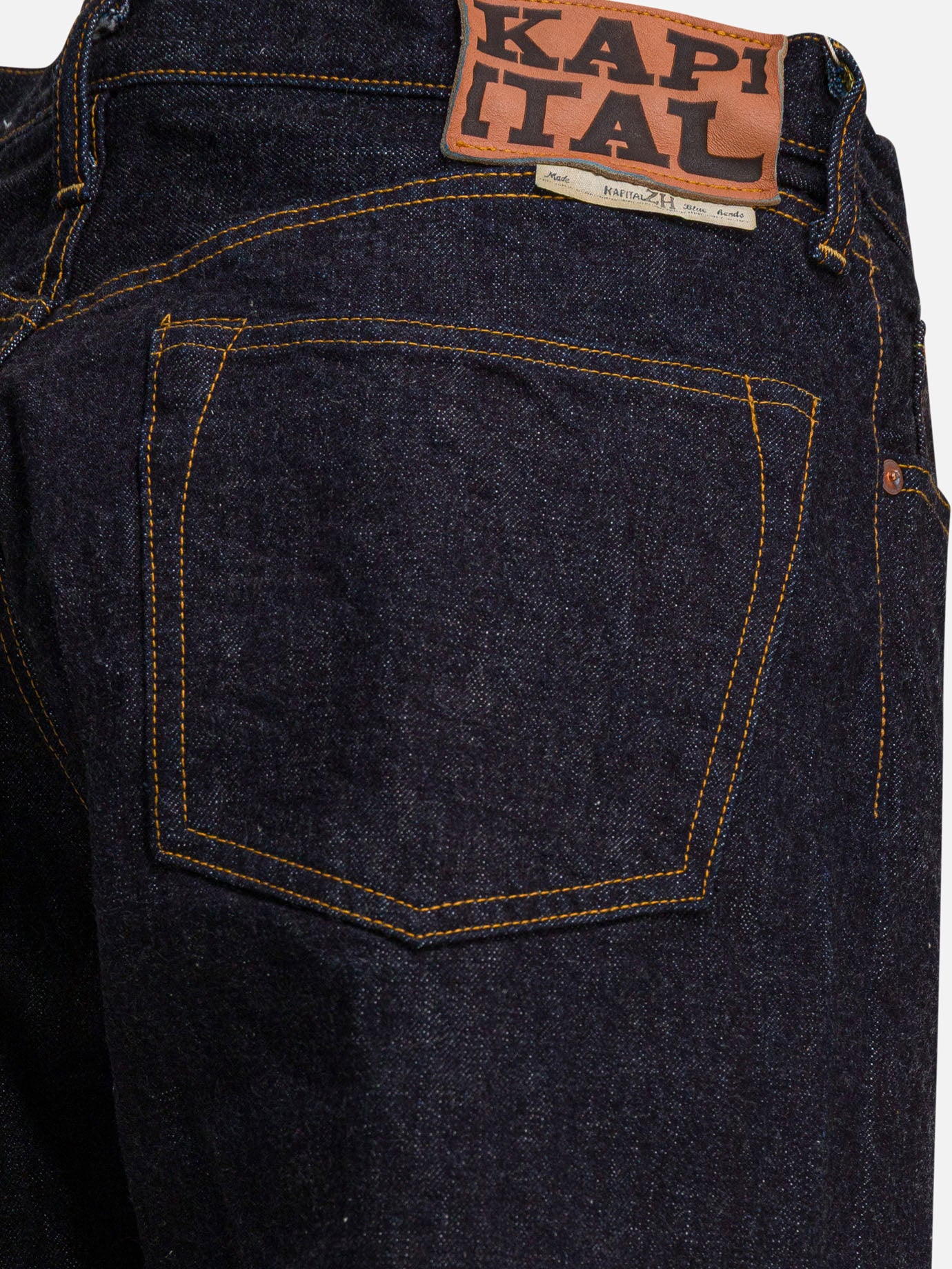 Straight-leg jeans Solid colour Blue - KAPITAL Men | PDP | VIETTI Online Store | Zoom-Modal_4