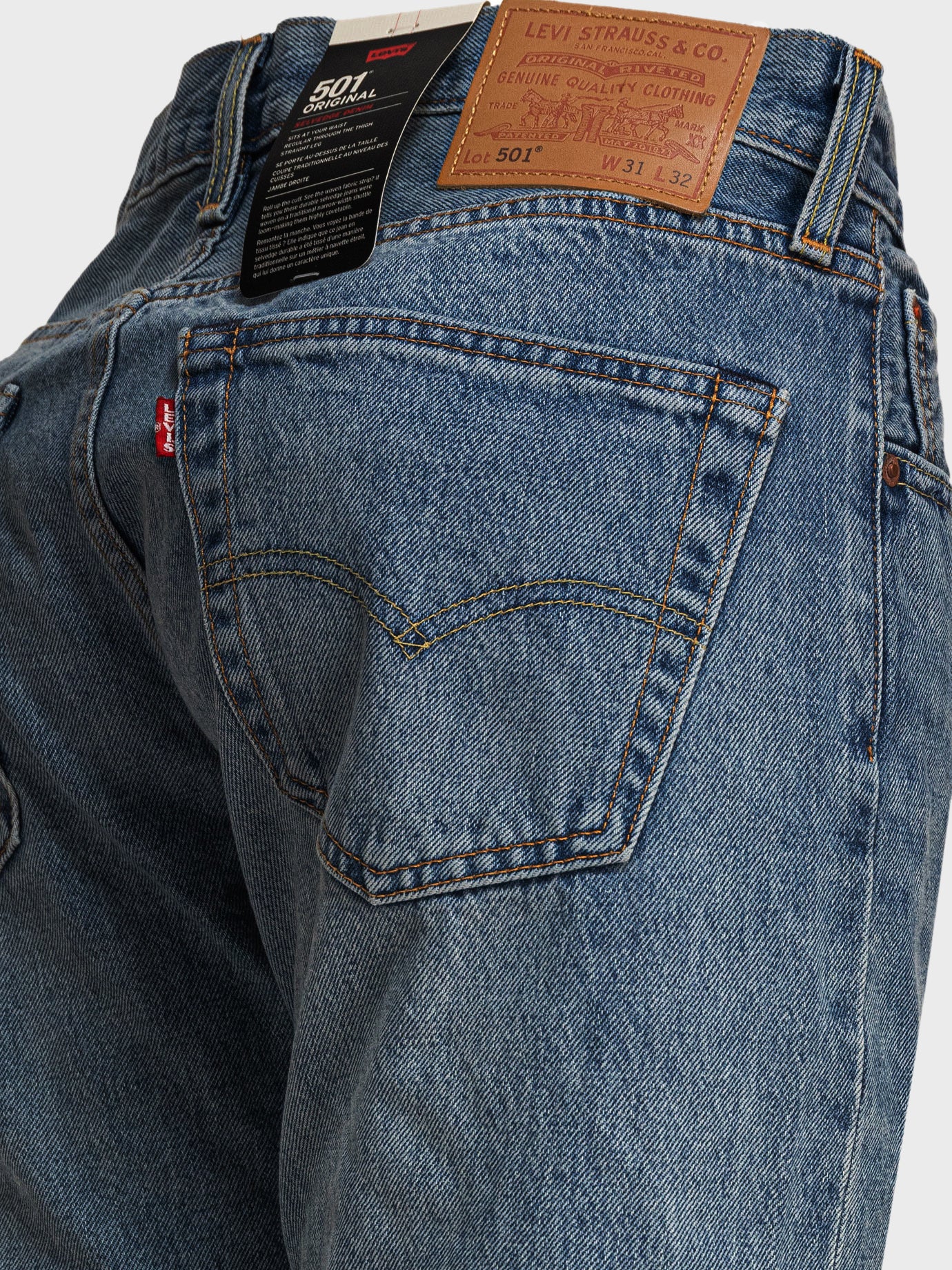 Straight-leg jeans Solid colour Blue - Levi's Men | PDP | VIETTI Online Store | Zoom-Modal_4