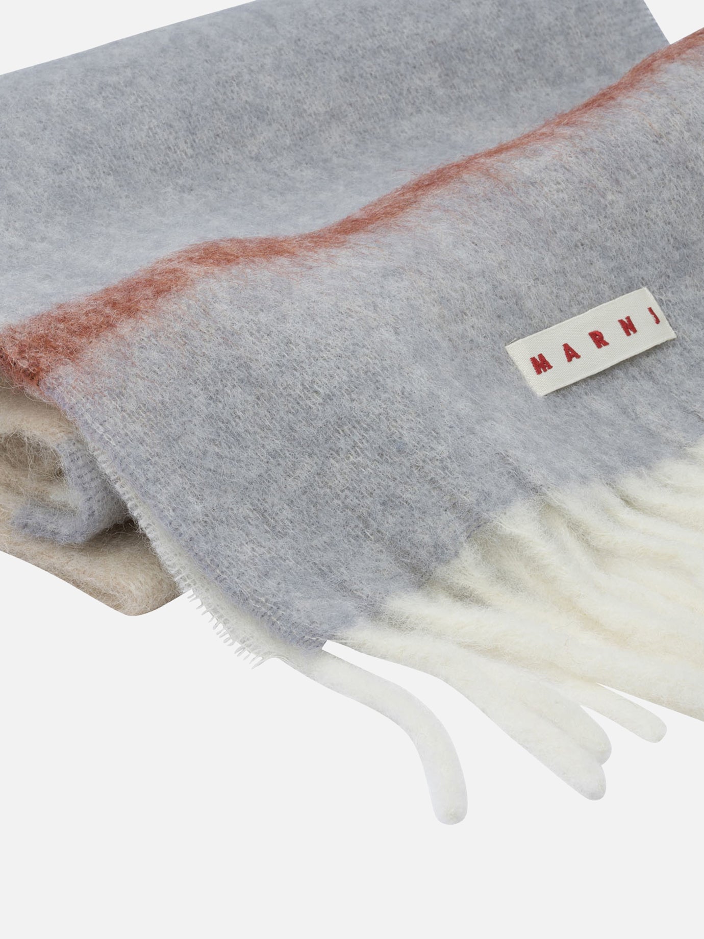 Fringed scarves 28% mohair 28% alpaca 24% virgin wool 20% polyamide Grey - Marni Women | PDP | VIETTI Online Store | Zoom-Modal_2
