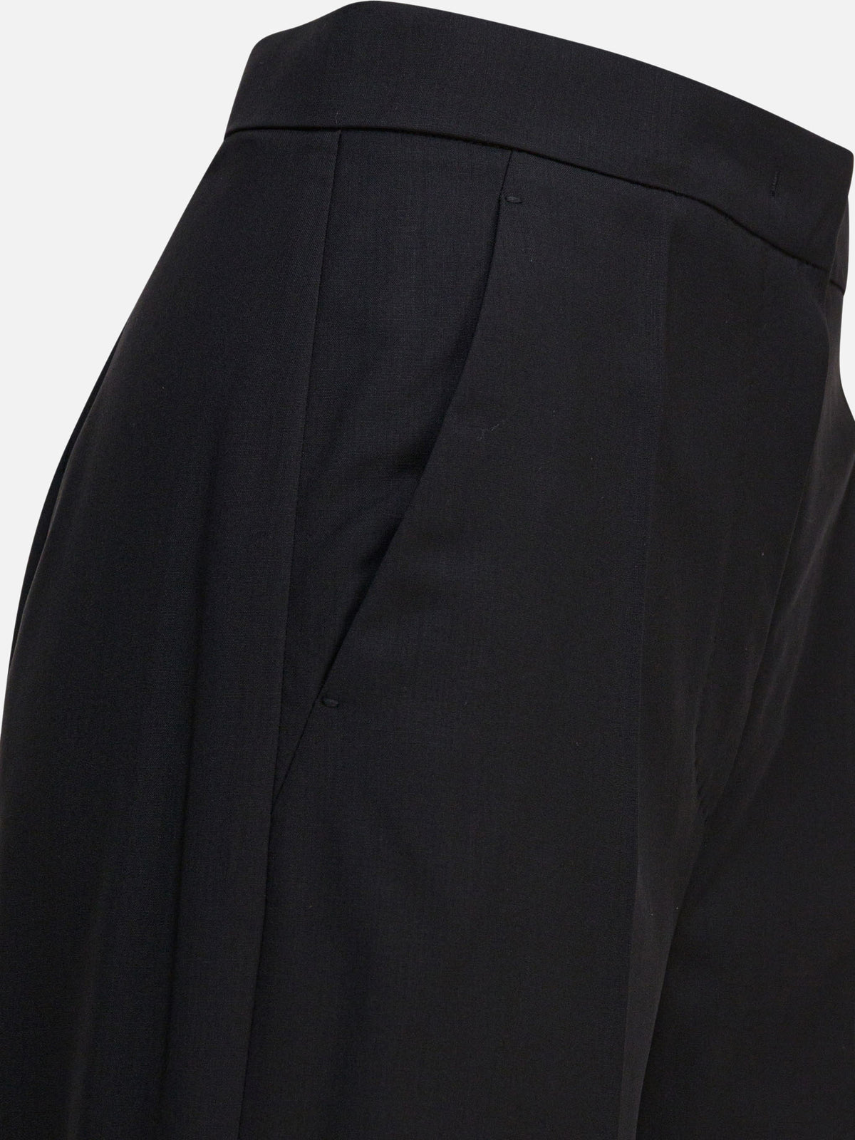 Max Mara Light wool straight trousers Black