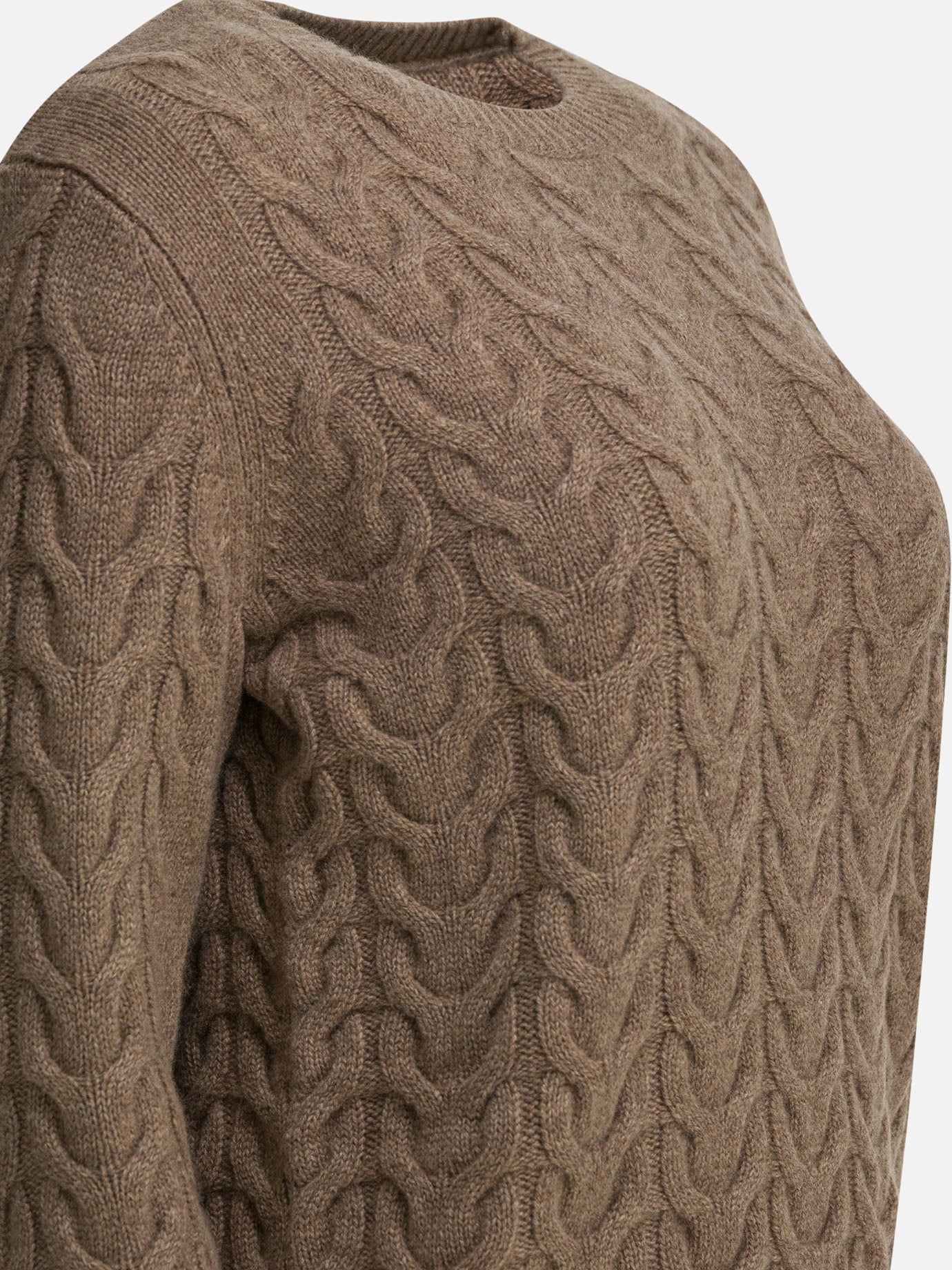 Crewneck sweaters Textured knit Brown - Max Mara Women | PDP | VIETTI Online Store | Zoom-Modal_4