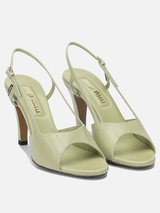 Slingbacks 100% homalopsis buccata Green - Miu Miu Women | PLP | VIETTI Online Store | 2