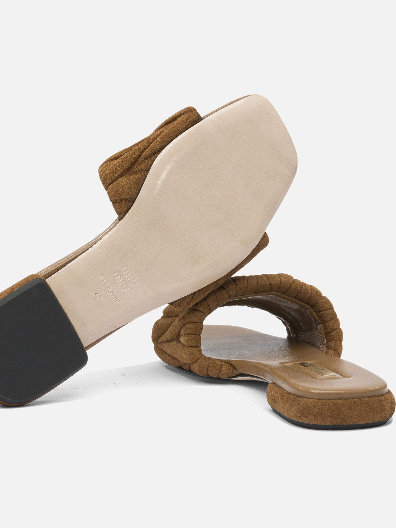 Slides 100 % calf leather Brown - Miu Miu Women | PDP | VIETTI Online Store | Zoom-Modal_5