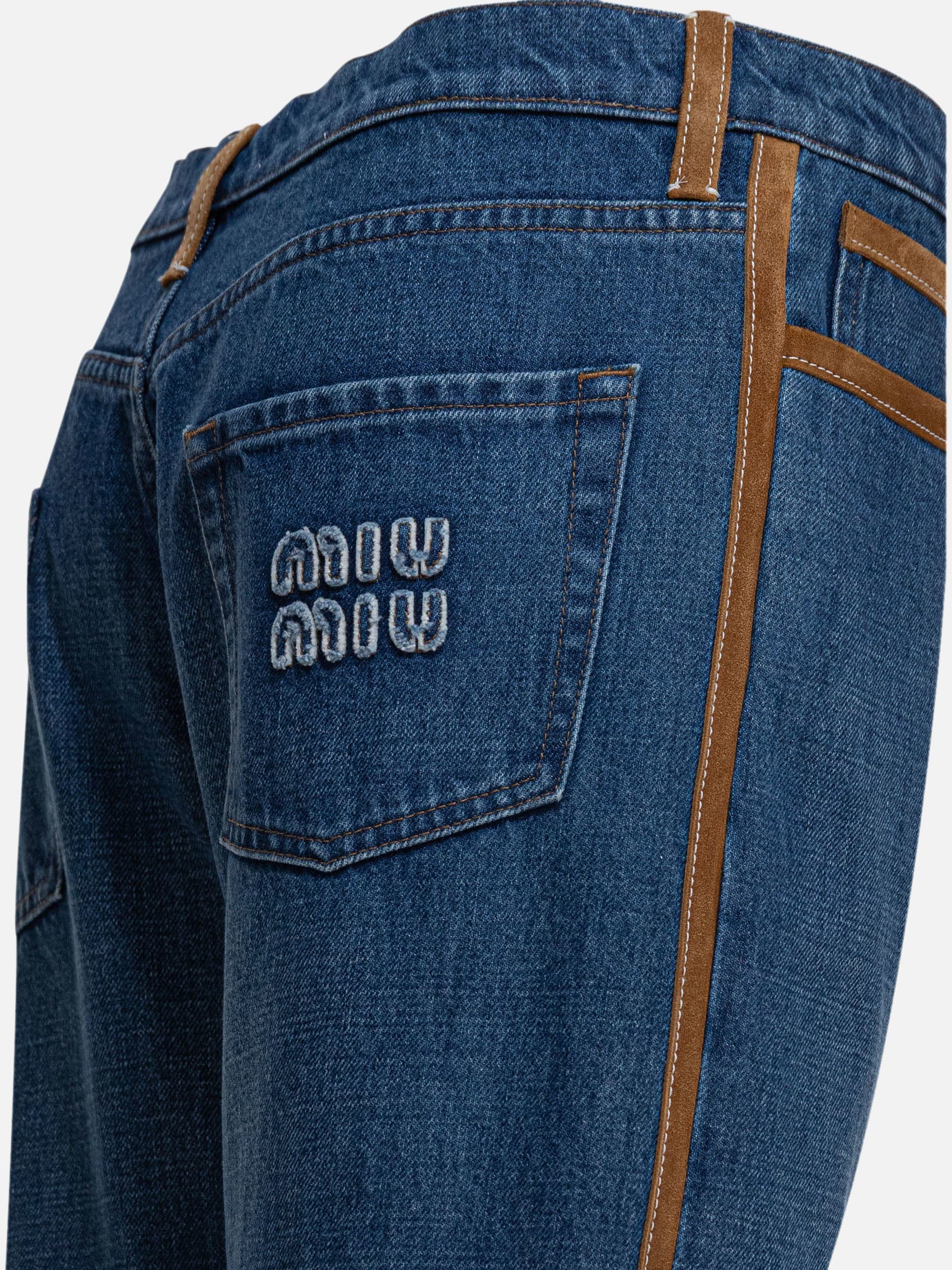 Straight-leg jeans Solid colour Blue - Miu Miu Women | PDP | VIETTI Online Store | Zoom-Modal_4