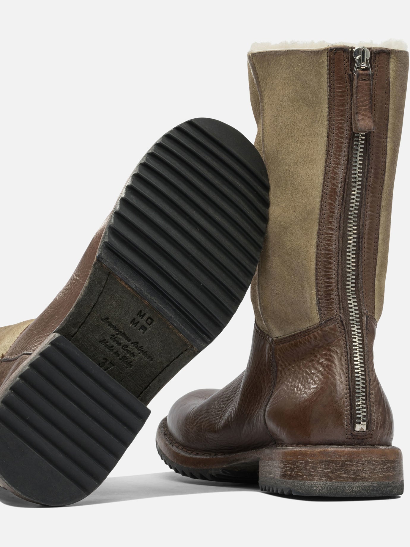 Zipped boots 100% leather - 100% rubber Brown - Moma Women | PDP | VIETTI Online Store | Zoom-Modal_5