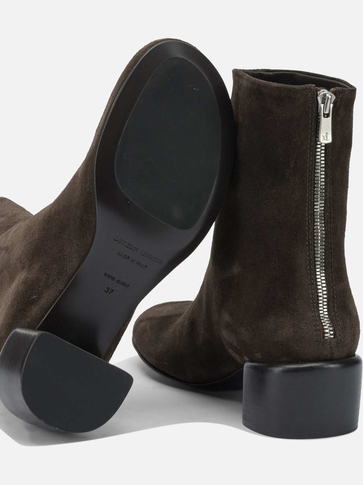 Officine Creative "Flore 012" 40mm zippered ankle boots Brown