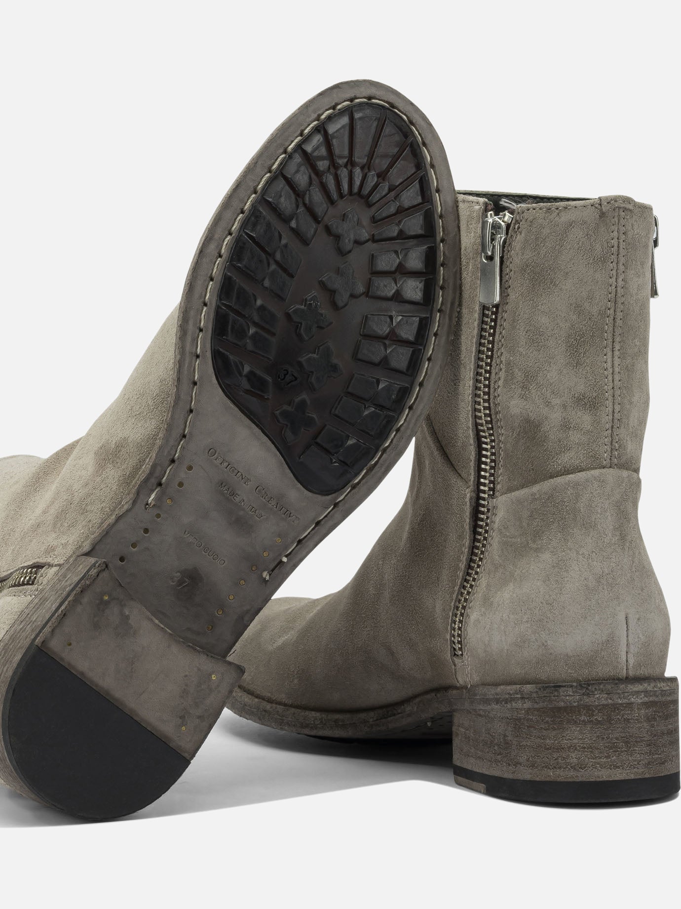 Stivaletti con zip 100% suede - 50% leather 50% rubber Beige - Officine Creative Donna | PDP | VIETTI Online Store | Zoom-Modal_5