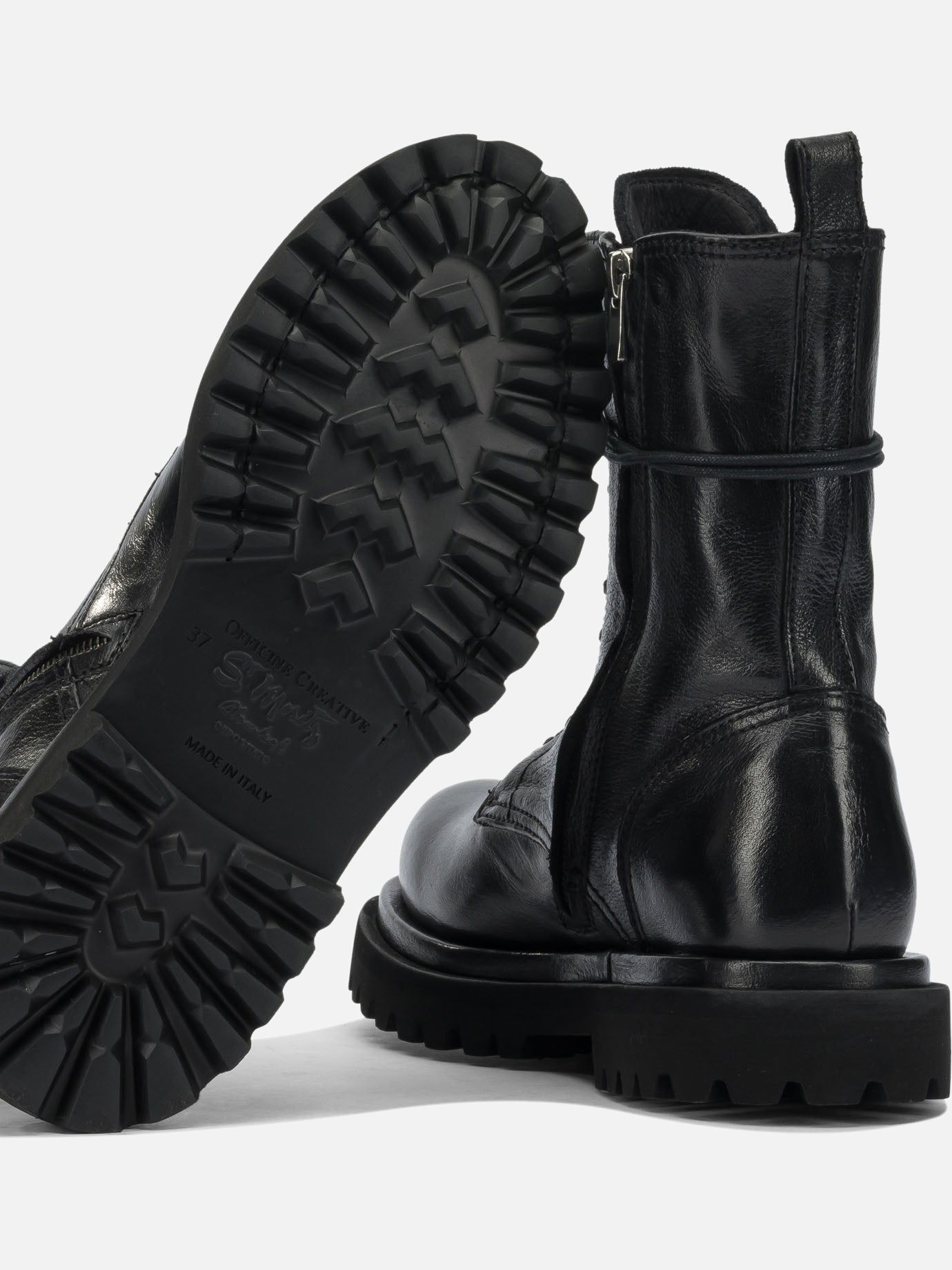 Combat boots 100% leather - 100% rubber Black - Officine Creative Women | PDP | VIETTI Online Store | Zoom-Modal_5