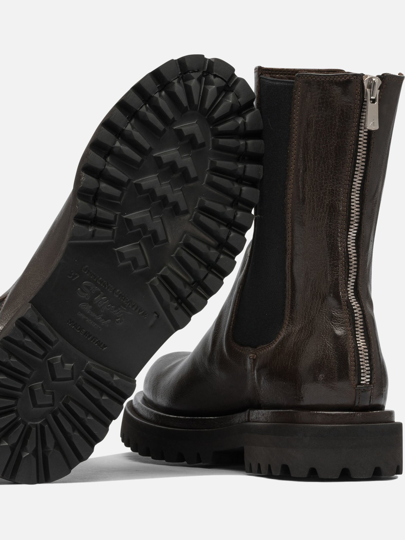 Stivaletti con zip 100% leather - 100% rubber Marrone - Officine Creative Donna | PDP | VIETTI Online Store | Zoom-Modal_5