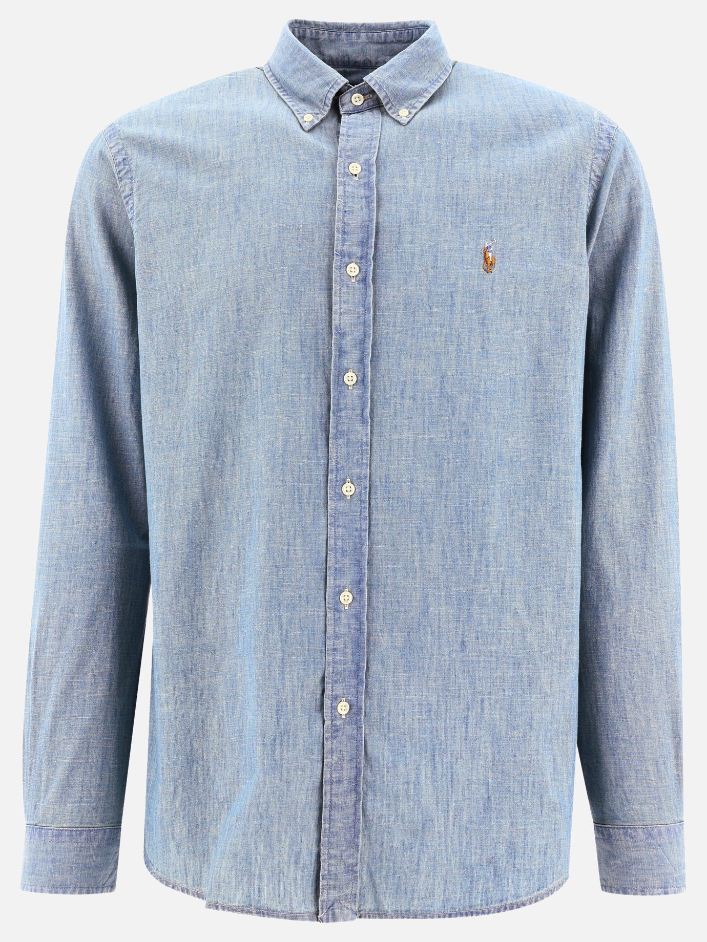 Polo Ralph Lauren Custom-fit casual chambray shirt Light blue - Men | VIETTI Online Store Polo Ralph Lauren Custom-fit casual chambray shirt Light blue - Men | VIETTI Online Store