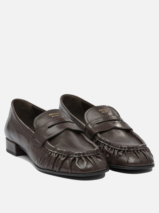 Loafers 100% bufalo leather - 80% rubber 20% leather Brown - Prada Women | PLP | VIETTI Online Store | 2