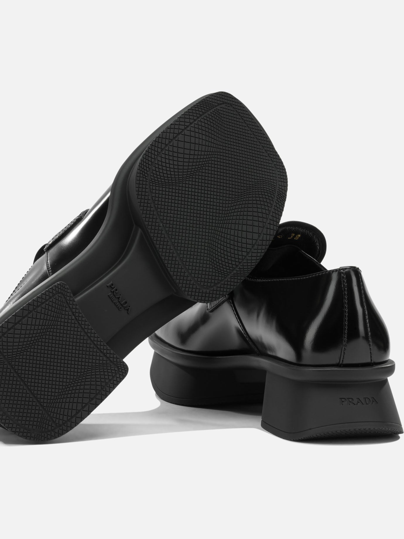 Prada Moccasins with platform Black
