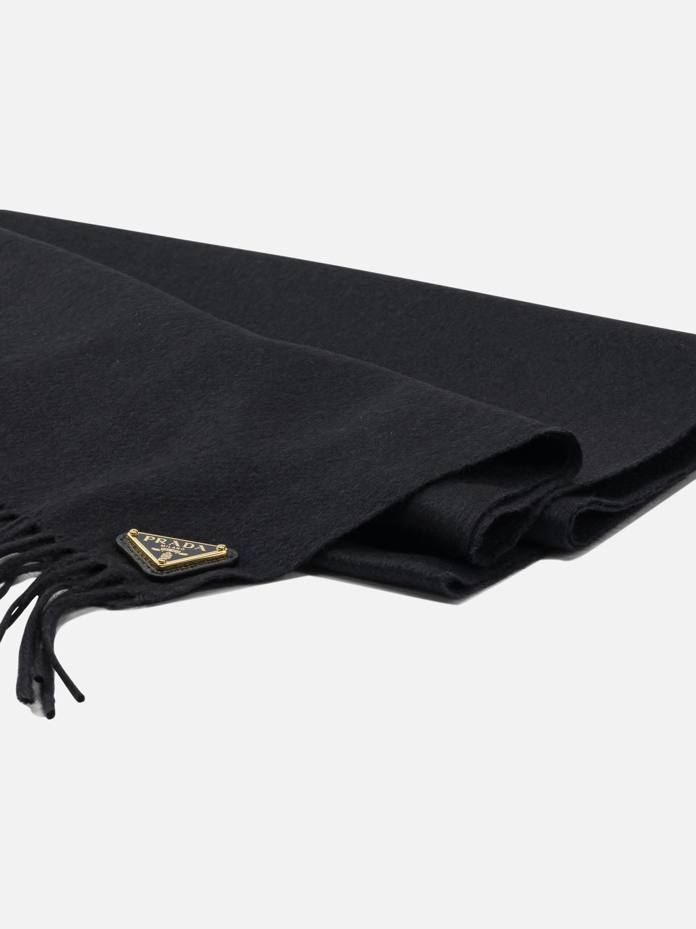 Sciarpe con frange Logo Nero - Prada Donna | PDP | VIETTI Online Store | Zoom-Modal_2