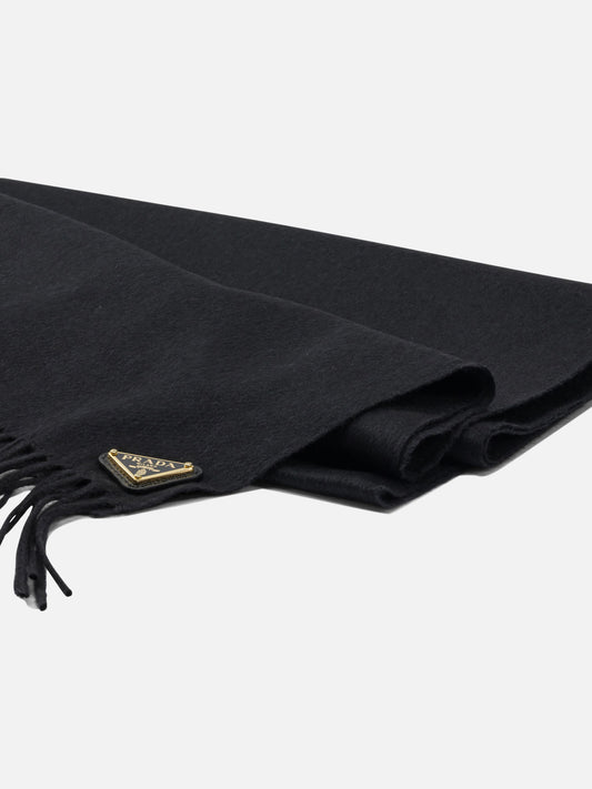 Sciarpe con frange Logo Nero - Prada Donna | PLP | VIETTI Online Store | 2