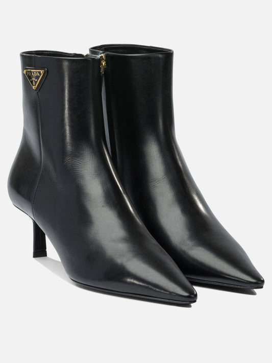 Zipped boots 100% calf leather - 100% leather Black - Prada Women | PLP | VIETTI Online Store | 2