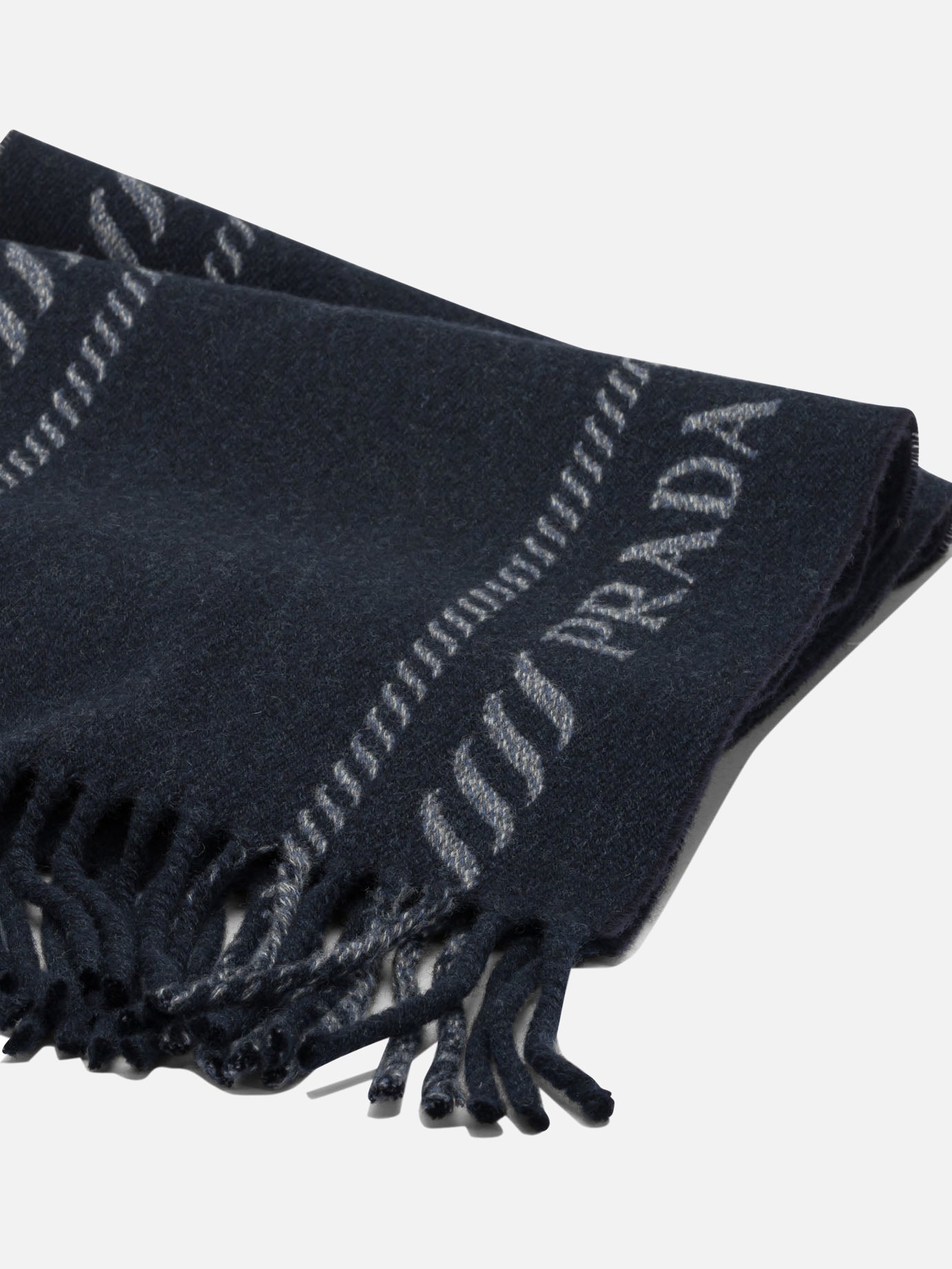 Fringed scarves 2FS114 Blue - Prada Men | PDP | VIETTI Online Store | Zoom-Modal_2