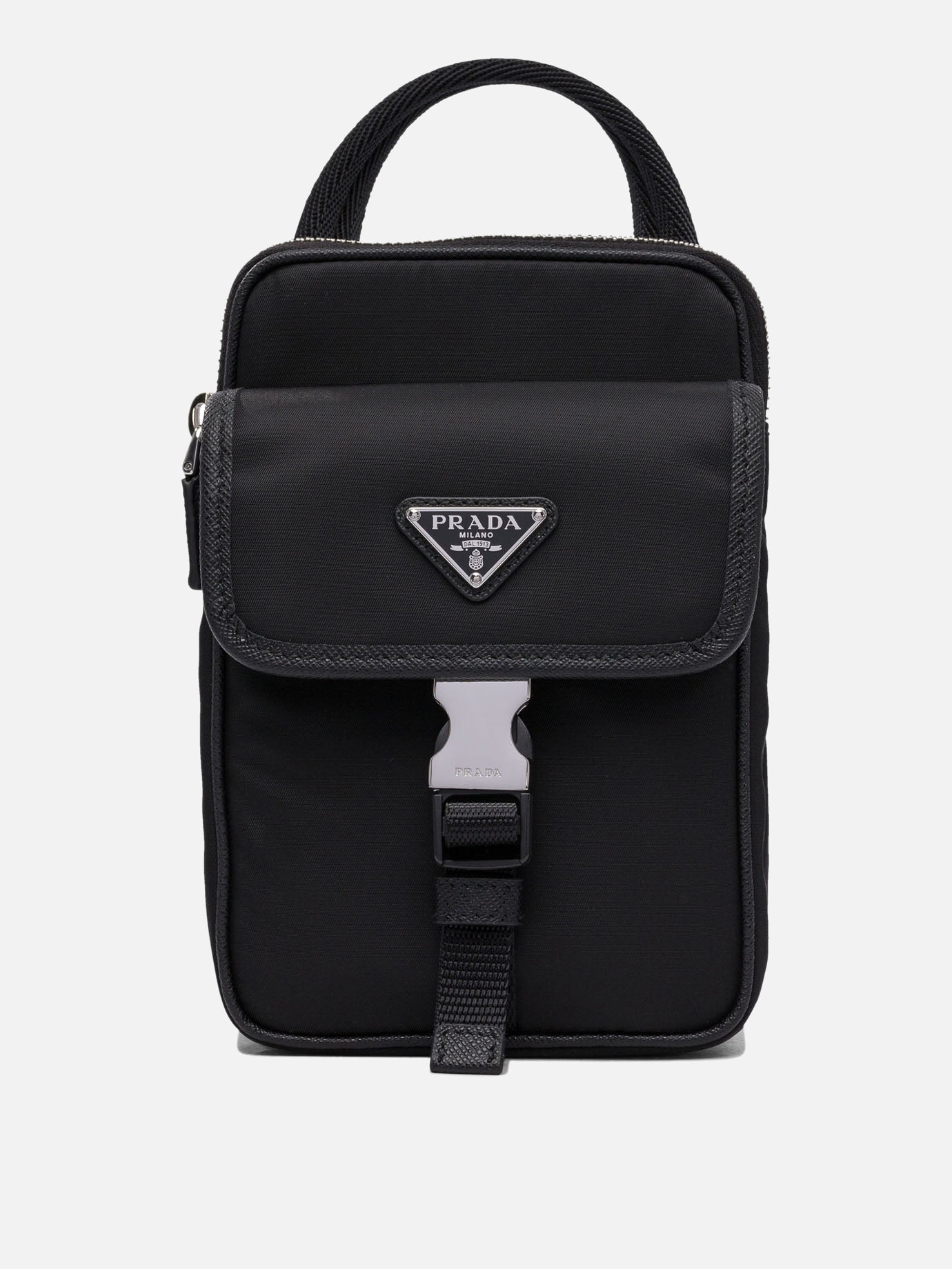 Prada Re-Nylon cell phone case Black - Men Prada Re-Nylon cell phone case Black - Men