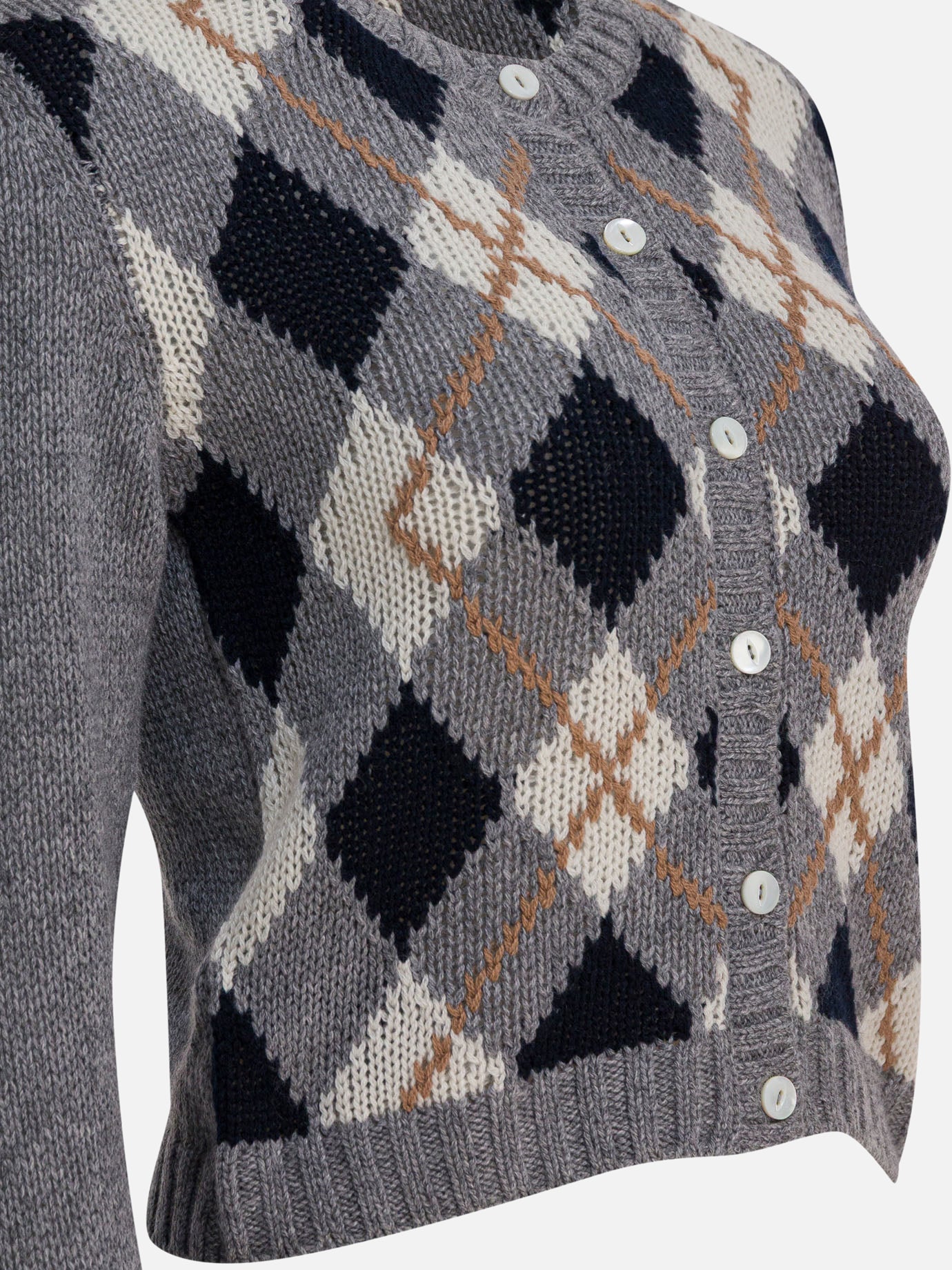 Cardigan Textured knit Grigio - Prada Donna | PDP | VIETTI Online Store | Zoom-Modal_4