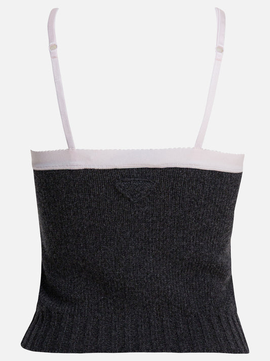 Crop tops Solid colour Grey - Prada Women | PLP | VIETTI Online Store | 2