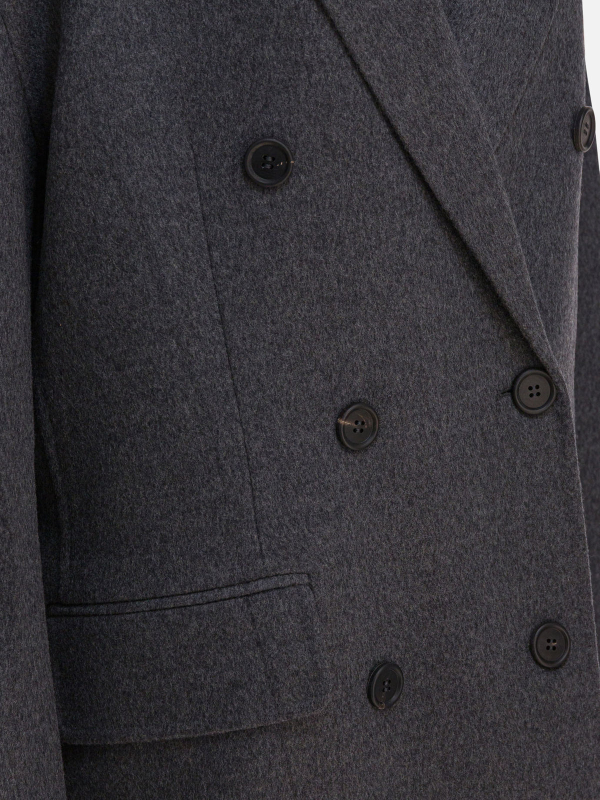 Prada Double-breasted wool and cashmere coat Grey