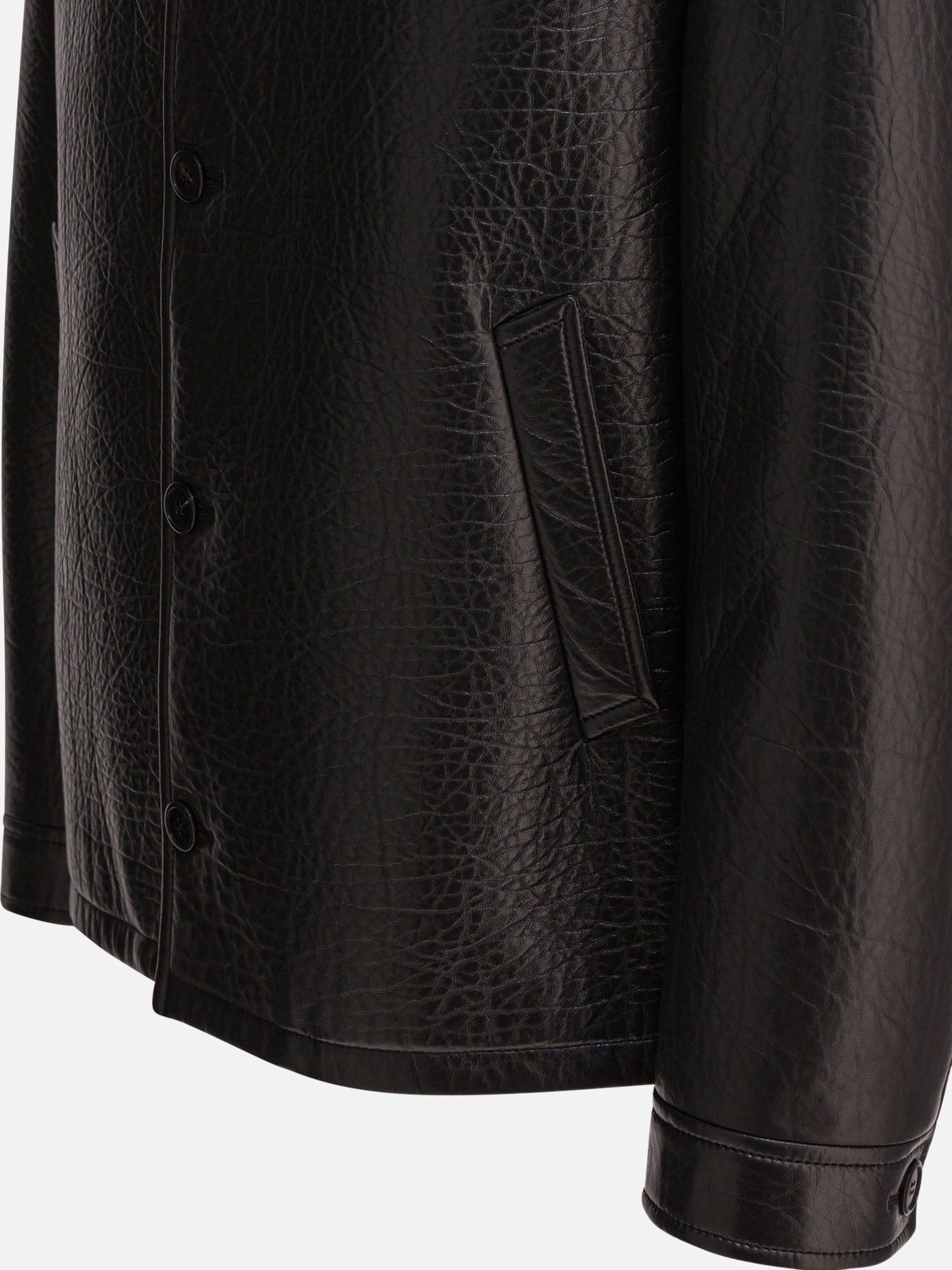 Leather jackets Solid colour Black - Prada Men | PDP | VIETTI Online Store | Zoom-Modal_4