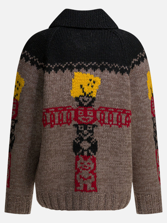 Zipped sweaters Textured knit Brown - KAPITAL Men | PLP | VIETTI Online Store | 2