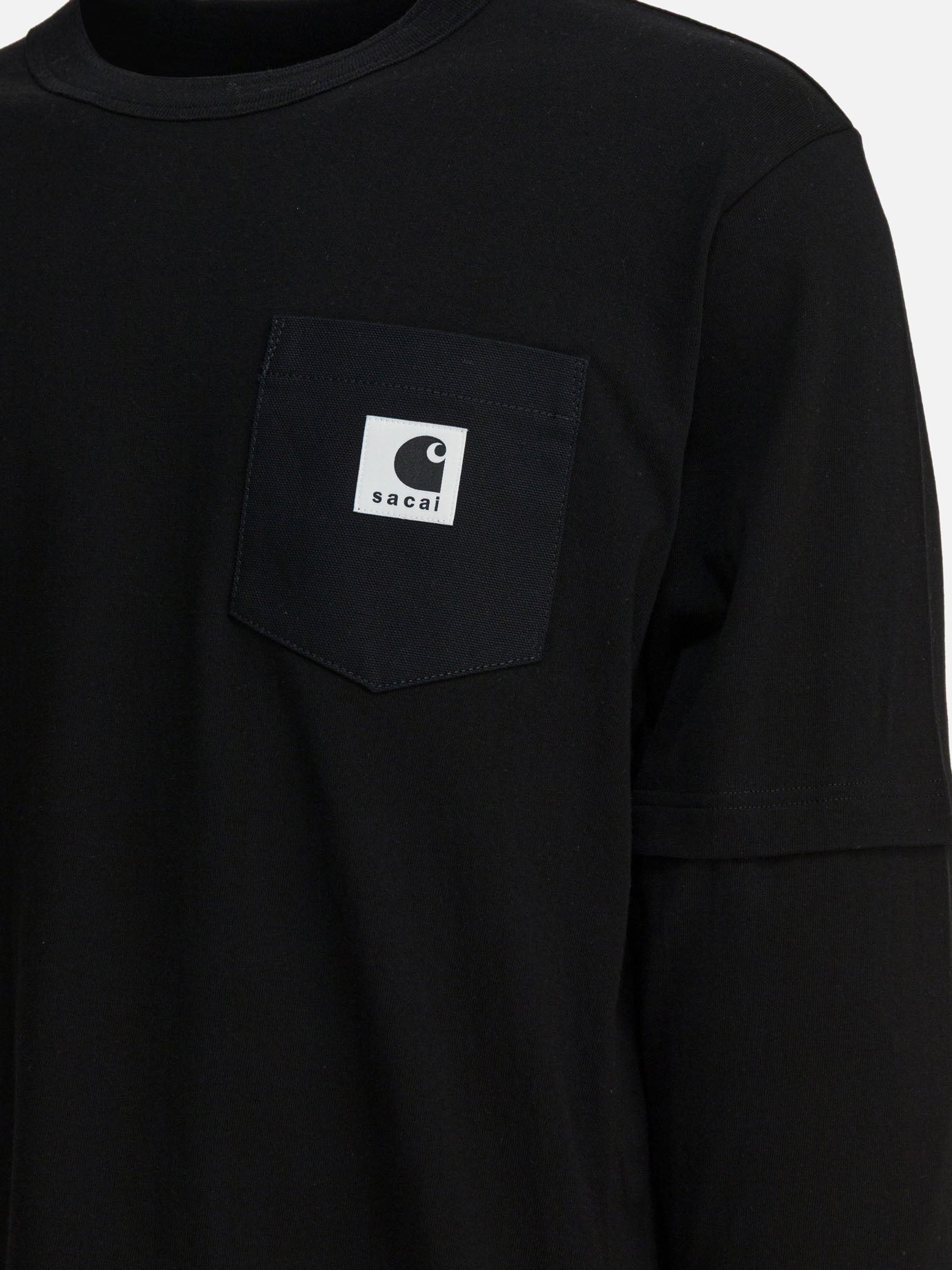 Crewneck t-shirts Logo Black - Sacai Men | PDP | VIETTI Online Store | Zoom-Modal_4