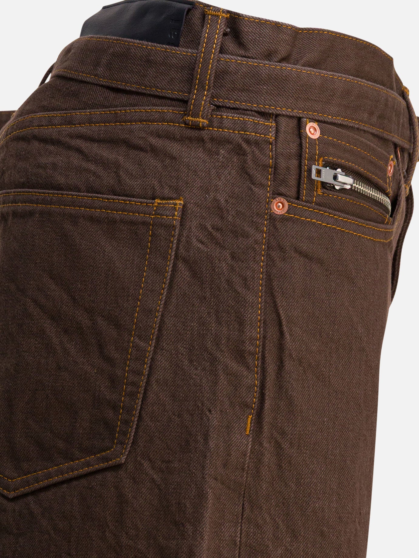 Wide-leg jeans Solid colour Brown - Sacai Men | PDP | VIETTI Online Store | Zoom-Modal_4