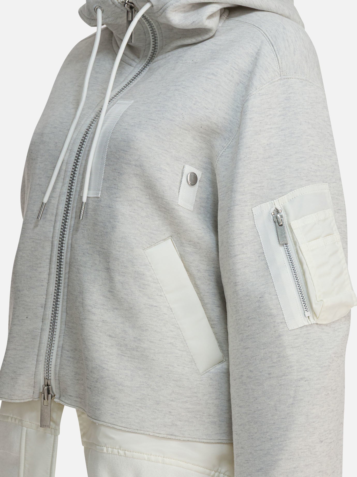 Full zip sweatshirts Solid colour Grey - Sacai Women | PDP | VIETTI Online Store | Zoom-Modal_4