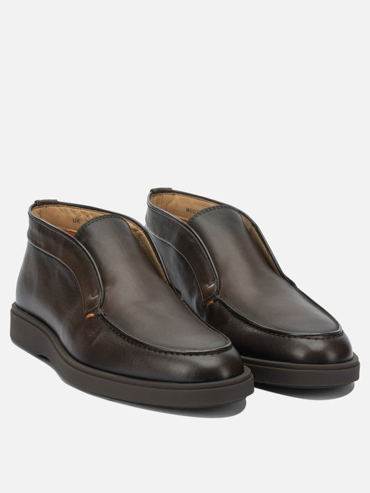 Pull-on boots 100% leather Brown - Santoni Men | PLP | VIETTI Online Store | 2