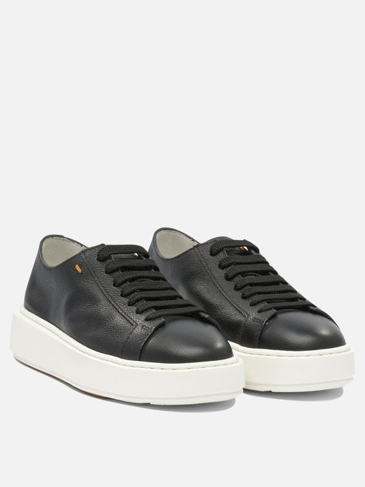 Low top sneakers 100% leather - 100% rubber Black - Santoni Women | PLP | VIETTI Online Store | 2