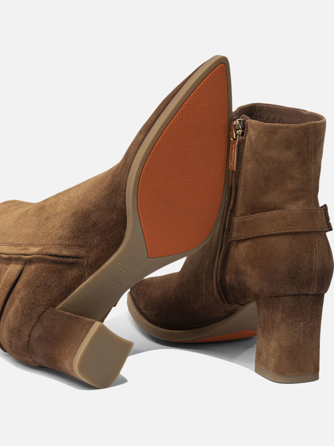 Zipped boots 100% suede - 100% rubber Brown - Santoni Women | PDP | VIETTI Online Store | Zoom-Modal_5